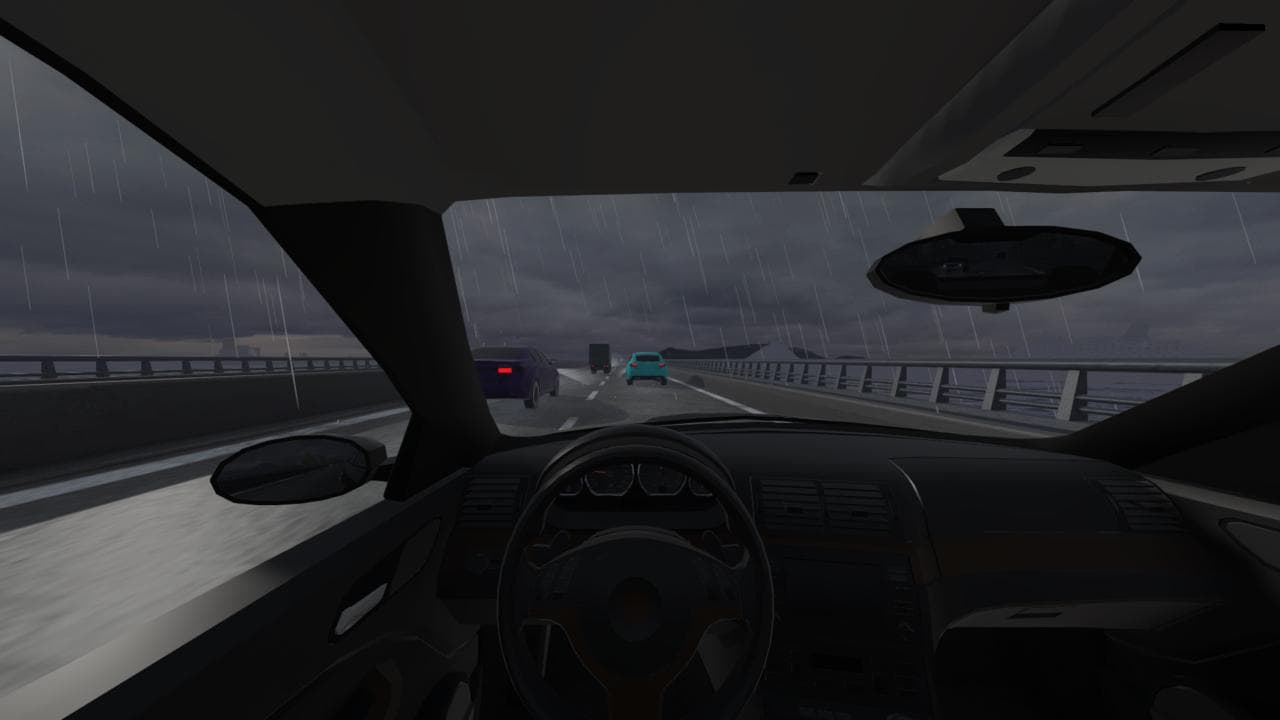 Escenario VR: Puente — lluvia